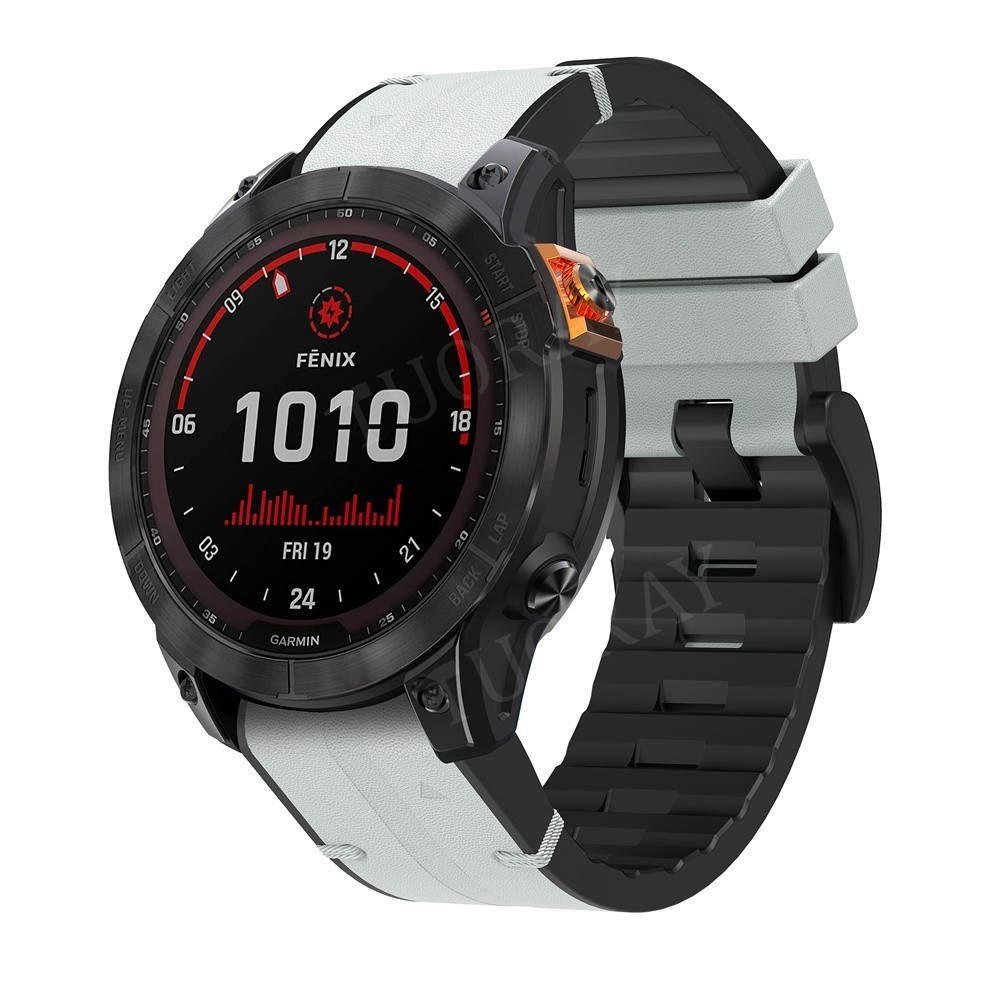 Silicone Leather Band Strap For Garmin Watch Fenix 8 E 7X 7 6X 6 5 5X Enduro 3 2