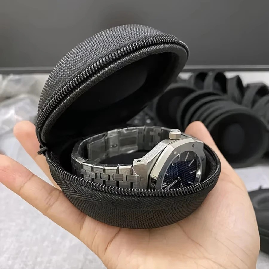 Pack of 2 Zipper Travel Watch Cases Single Watch Storage Boxes for Wristwatches