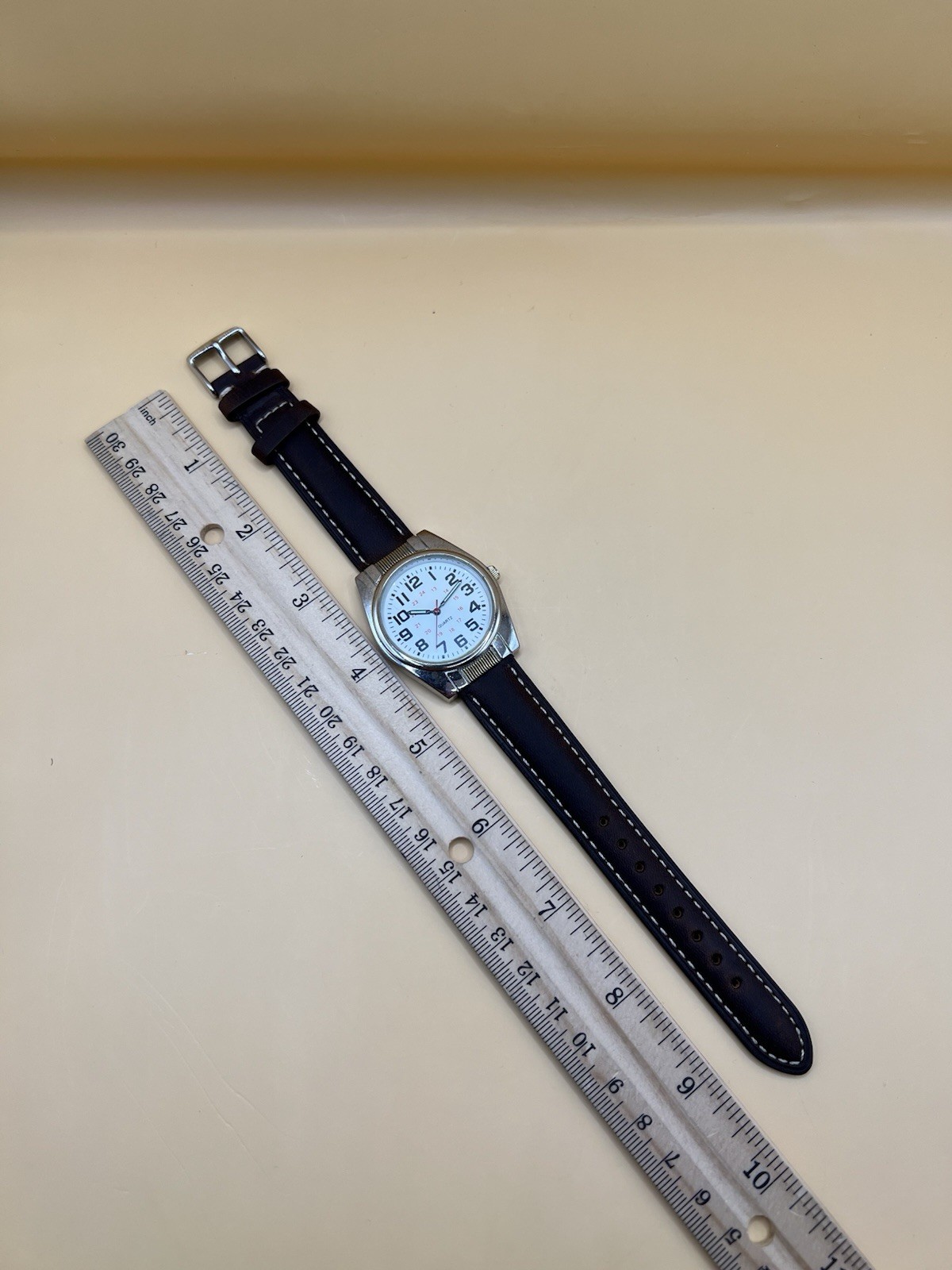 vintage Accutime Watch Corp men’s quartz field watch . 24-hour military dial .