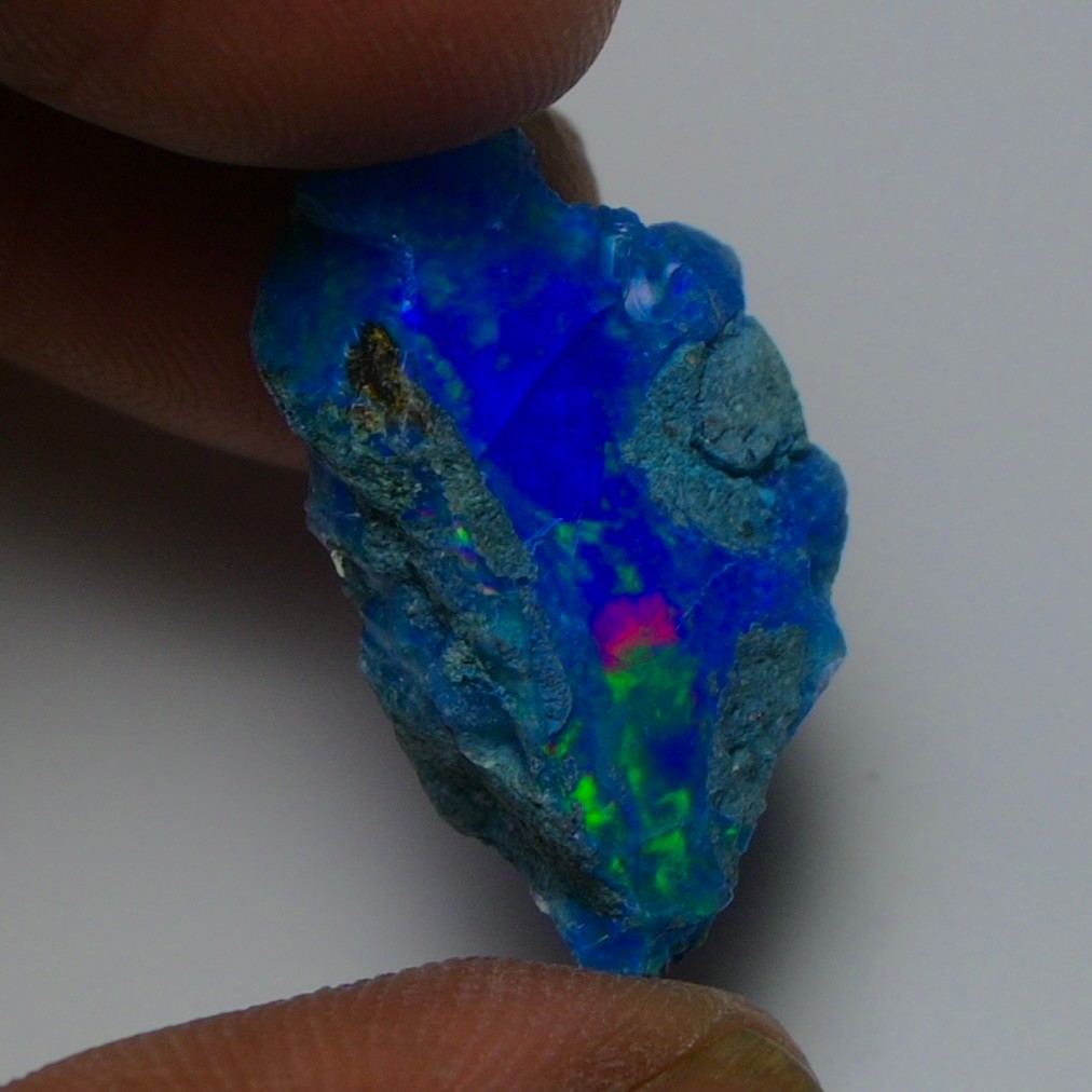 Blue Opal Rough 9.45 Carats, Smoked Ethiopian Welo Opal Rough, Fire Opal Rough
