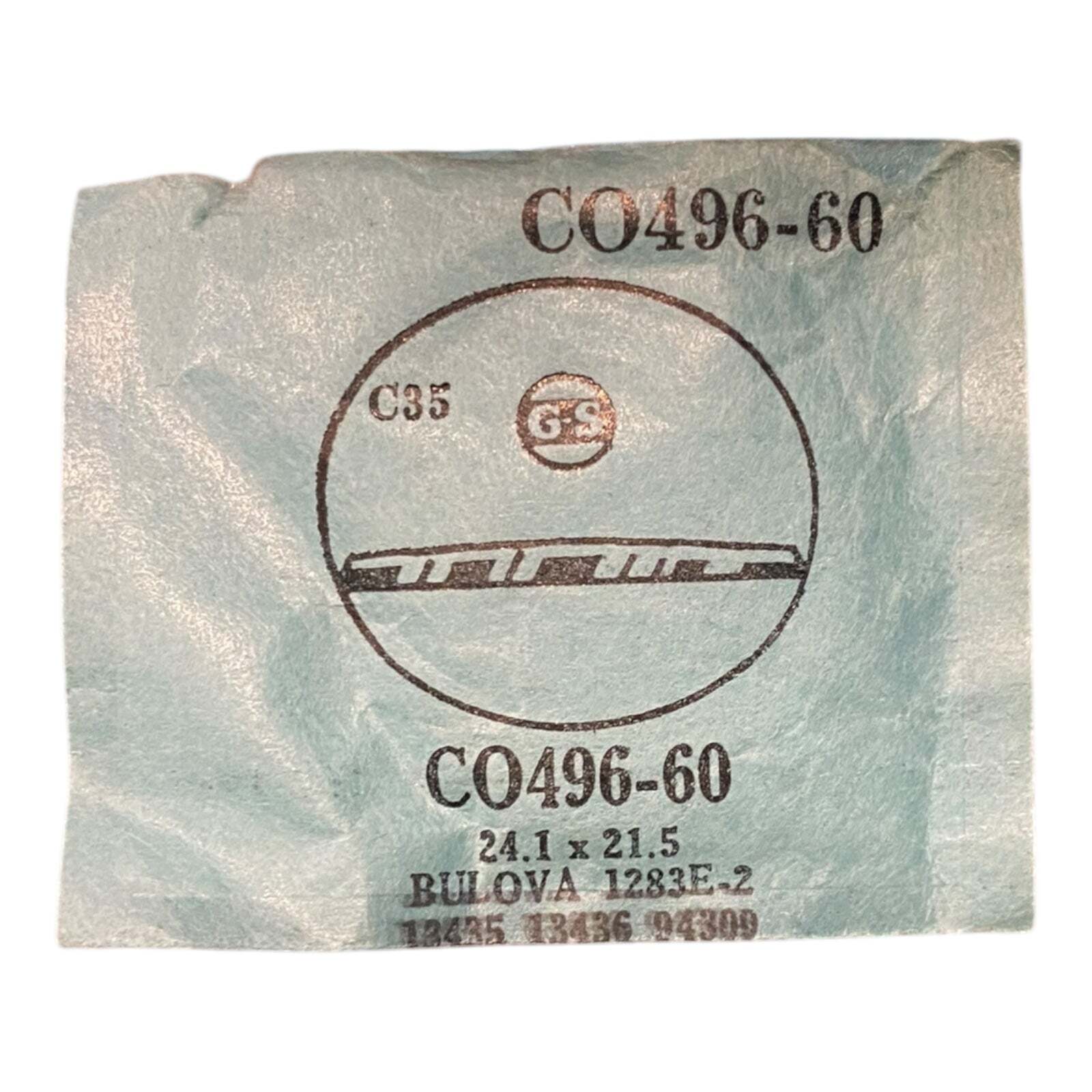 Germanow-Simon Mach (GS) CO496-60 Watch Crystal 24.1×21.5 NOS Part Flexo Bulova
