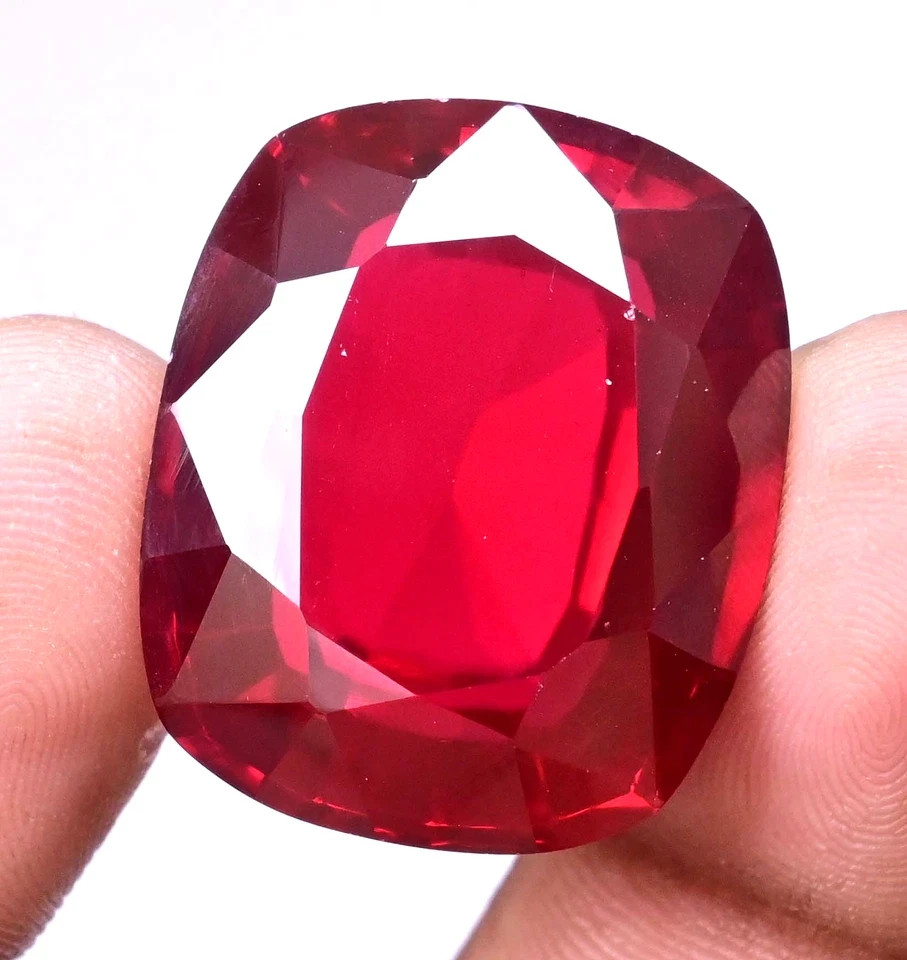 80.85 Ct Natural Mozambique Blood Red Ruby Certified Stunning Cushion Gems 6LHQ