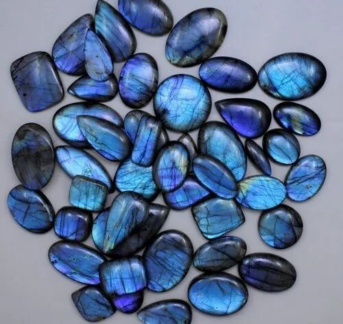 15-30MM Blue Labradorite Mix Cabochon Loose Gemstone Lot for Jewelry Making