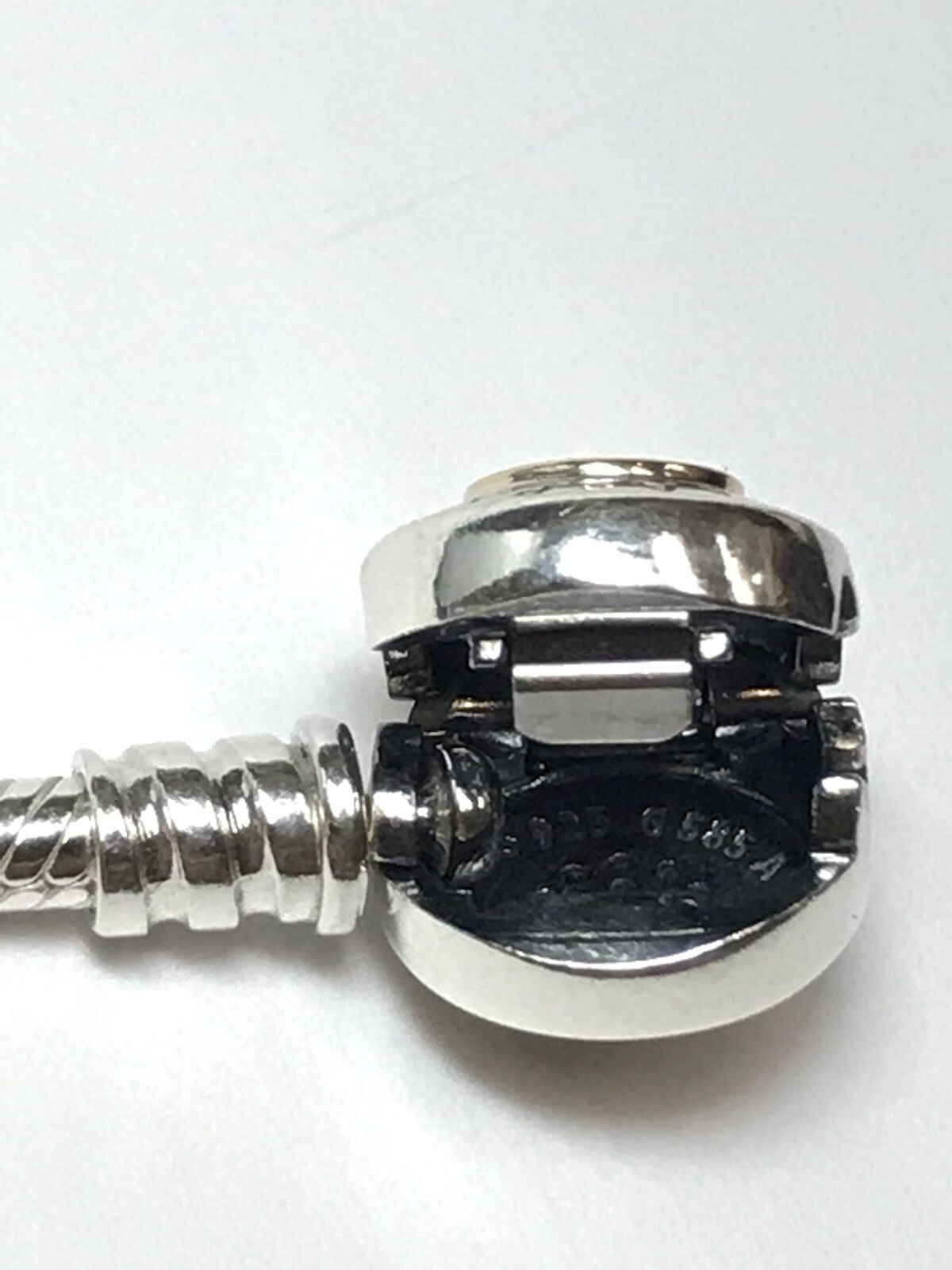 PANDORA 2-TONE SIGNATURE BRACELET 925 585 ALE 14k Yellow Gold #590741CZ