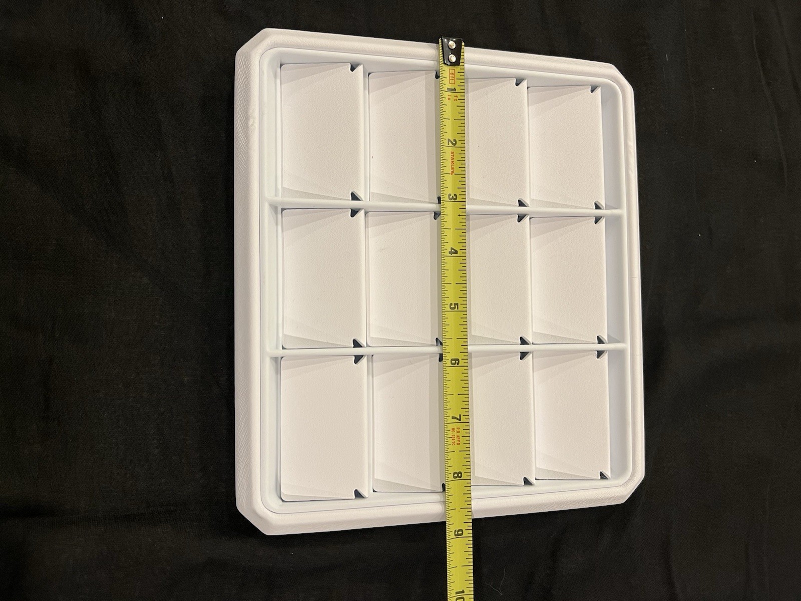 White Leather Jewelry Display Stand Tray 12 Grids Pendant Earrings Necklace