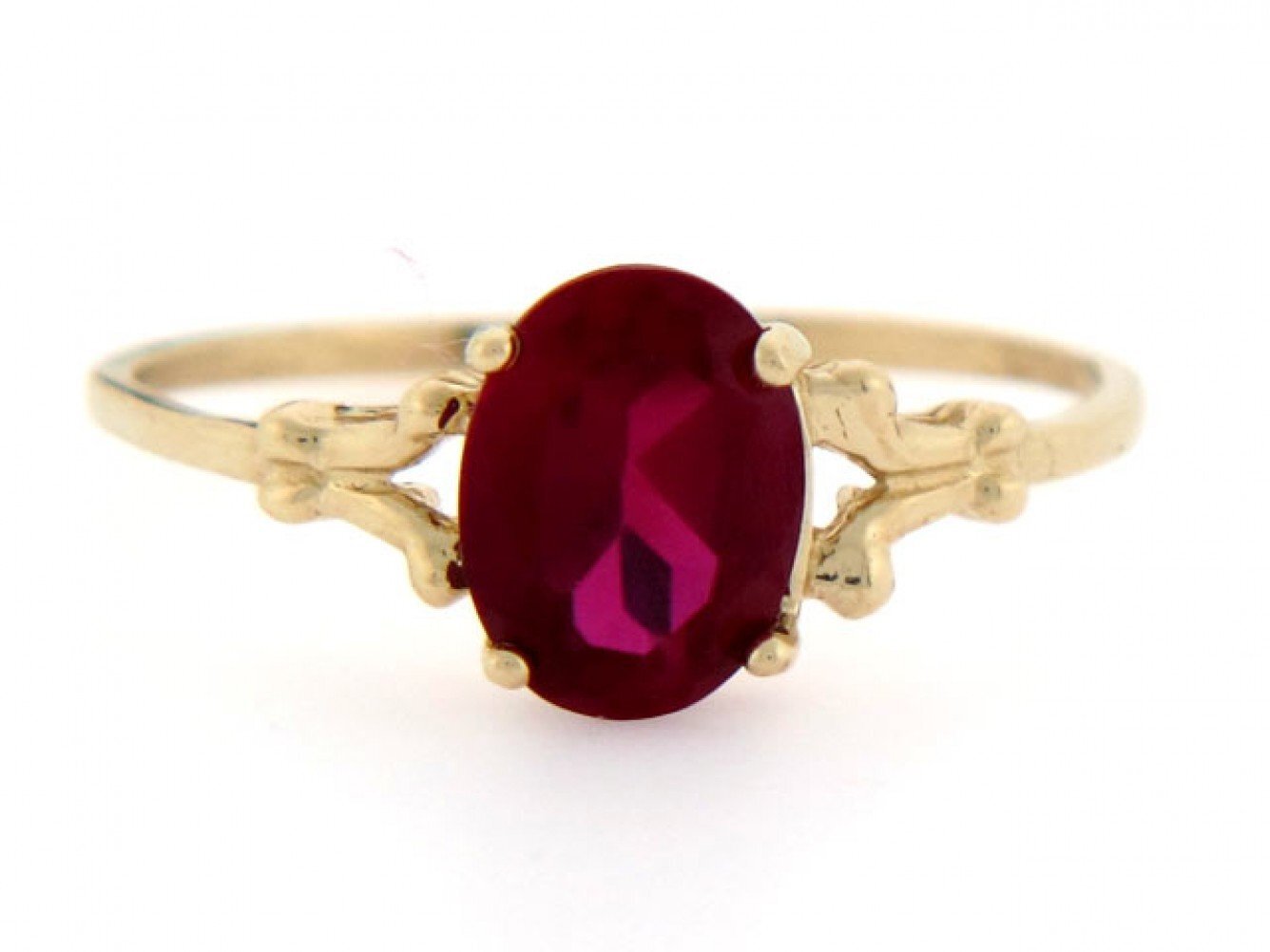 10k or 14k Gold Simulated Garnet January Birthstone Ring