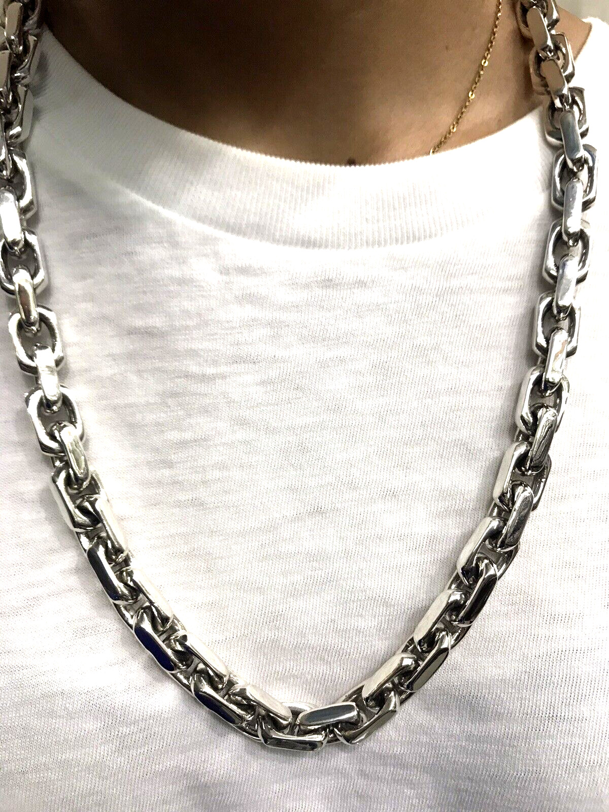24″ Mens Real Solid Sterling Silver 925 Heavy Miami Curb Chain Link Necklace