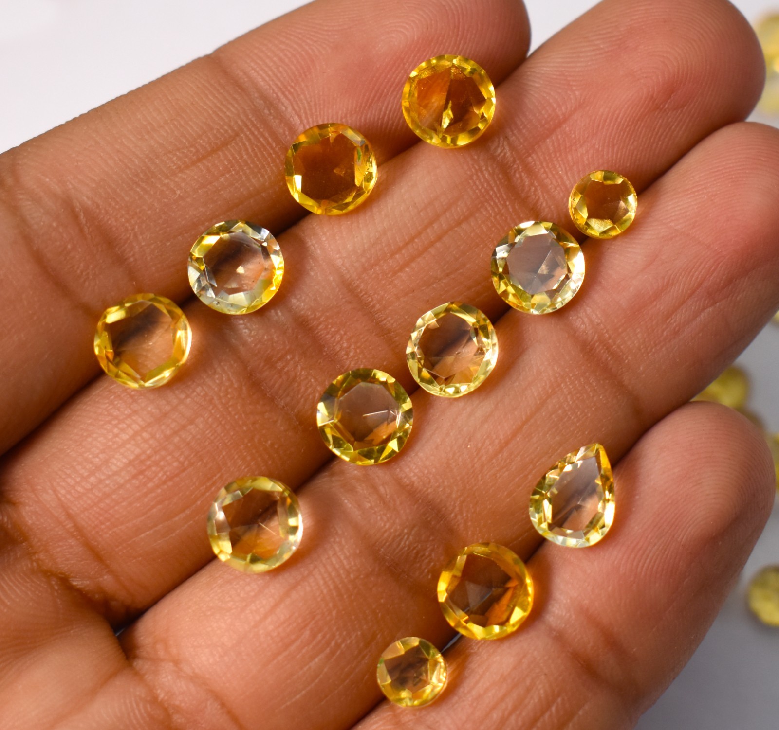 Natural Citrine Almonds Shape Checker Briolette Cut Loose Gemstone 10X10X5 mm
