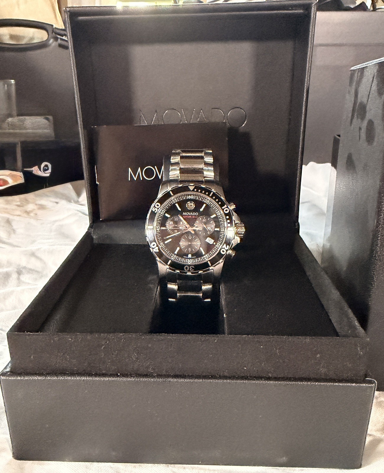 Movado Series 800 Chronograph Watch 24002115 – Box, Papers & All Links Included