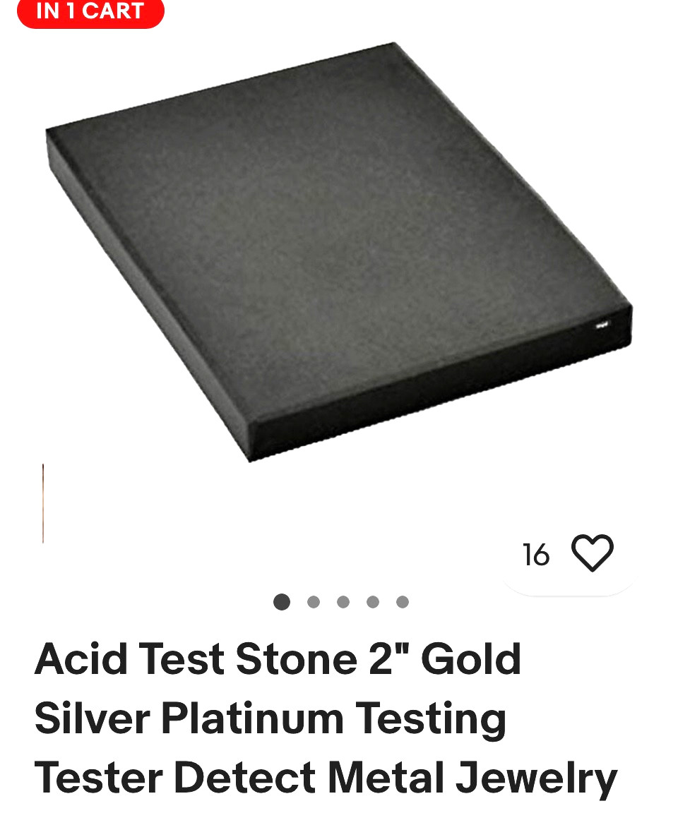 Acid Test Stone 2″ Gold Silver Platinum Testing Tester Detect Metal Jewelry