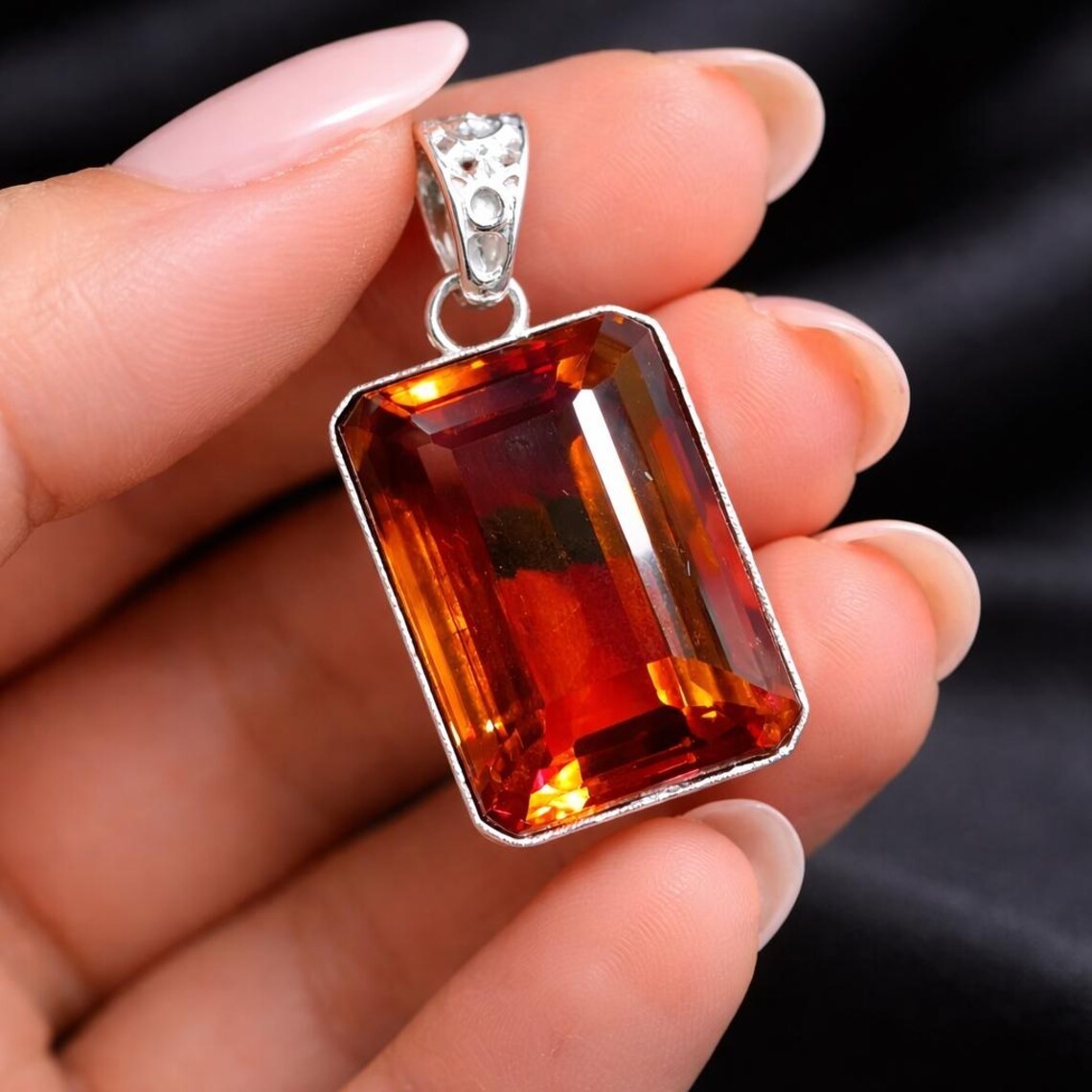 75+Ct Color Changing Zultanite Glass German Silver Loose Gemstone