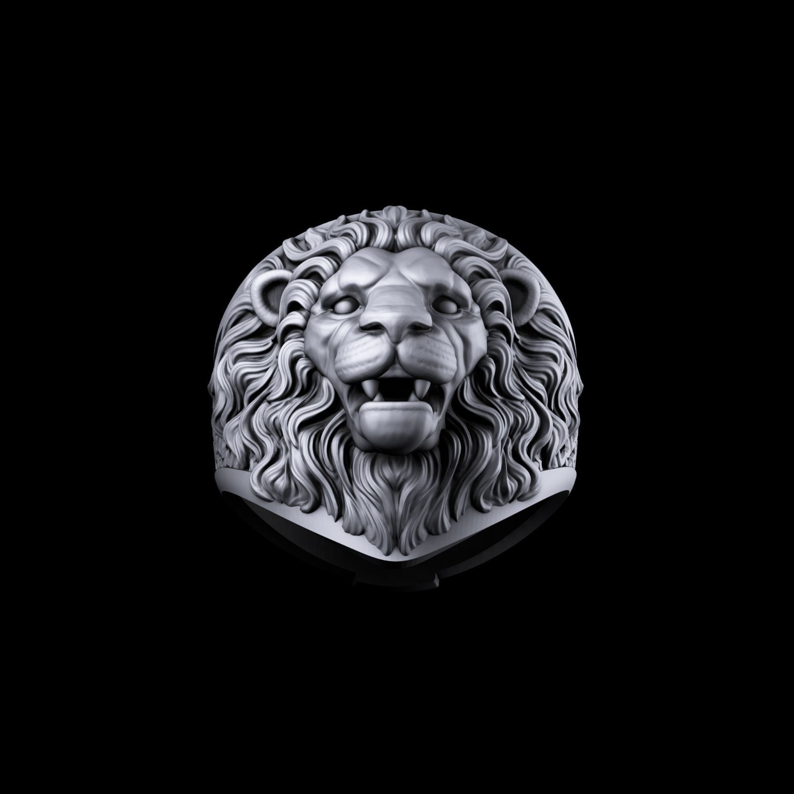 Oxidized Men’s King Of Jungle Ancient Lion 925 Sterling Silver Statement Rings