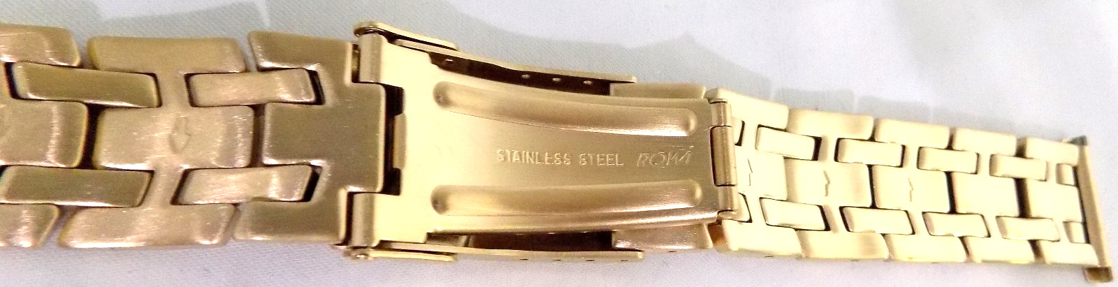 6 3/4″ 173mm Long New 22mm Gold Tone Bracelet Watch Band Trifold Security Clasp