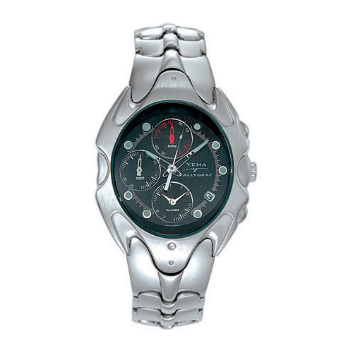 YEMA by Seiko YM-889 Mens Stainless-Steel Quartz Alarm-Chrono Watch NIB 10-ATM