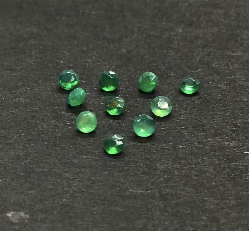 Ethiopian Opal Round Green Calibrated Treated Natural Gemstone for Ring Pendent