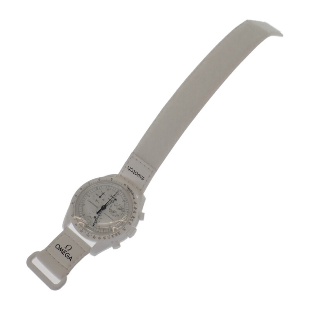OMEGA SWATCH Mission to the Moonphase Snoopy SO33W700 White Quartz White