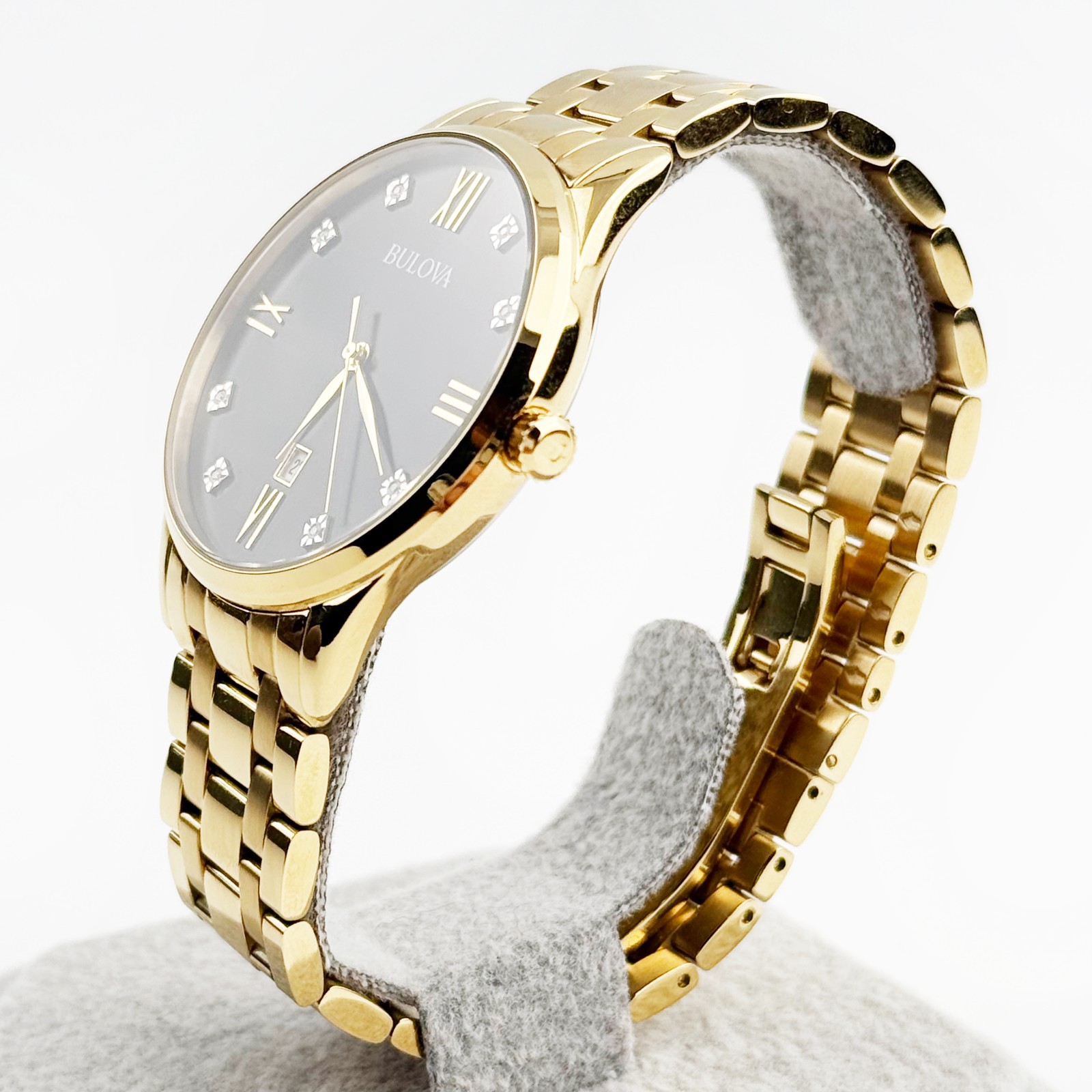 Bulova Diamond Classic Luxury Date Formal Quartz Men’s Watch 40 mm 97D108
