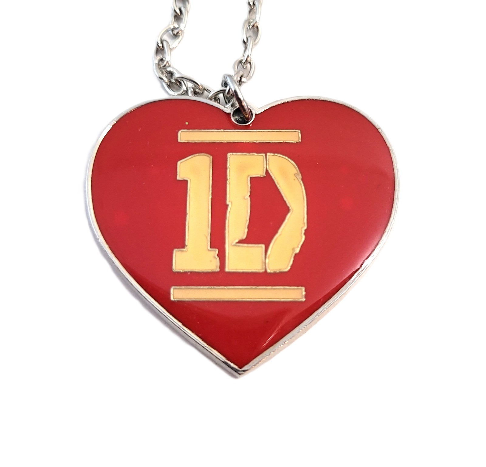 One Direction 1D Heart Pendant Necklace Red Logo Charm – NEW