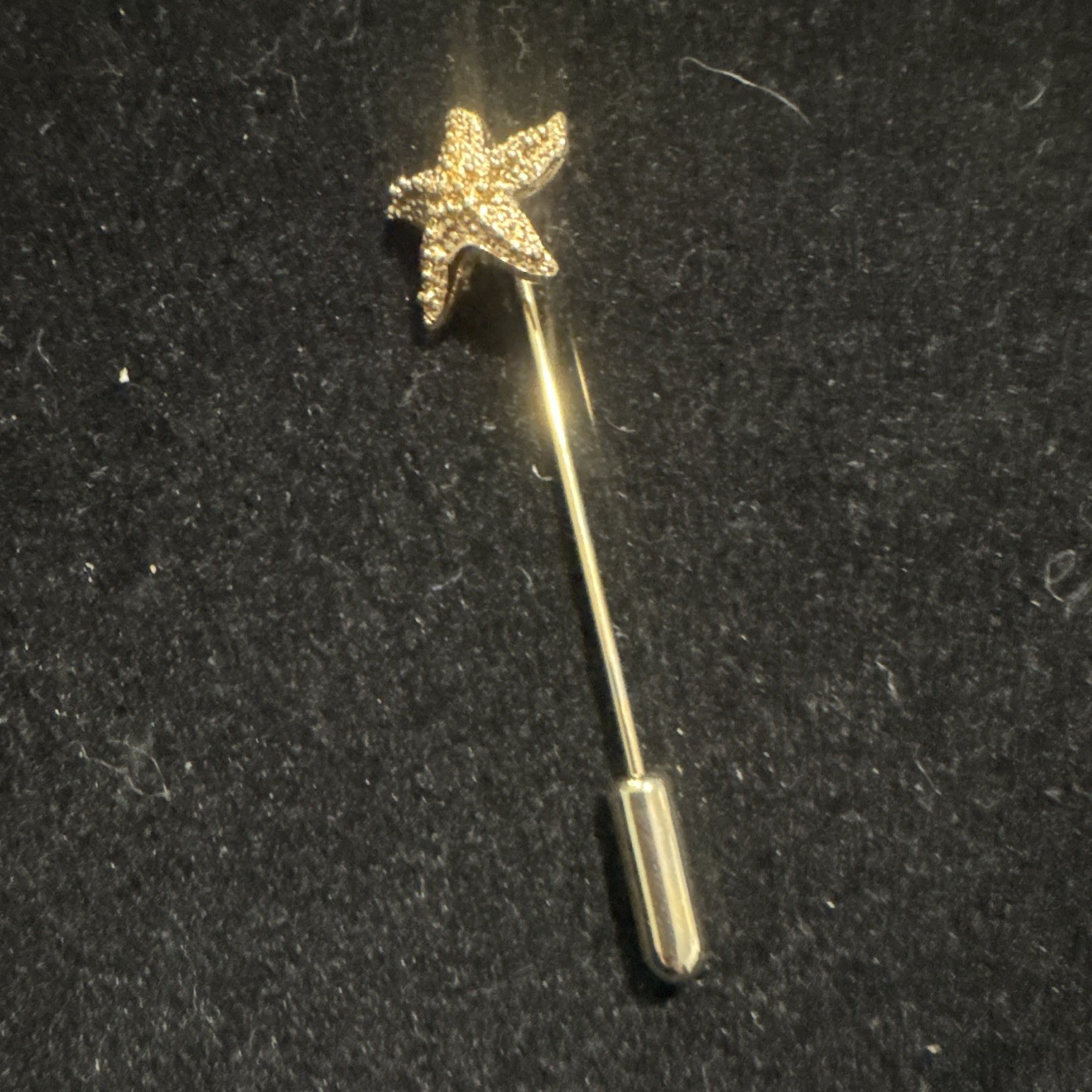 Gold Tone Starfish Stick Pin, Metal, Beach Nature Theme, No Stone