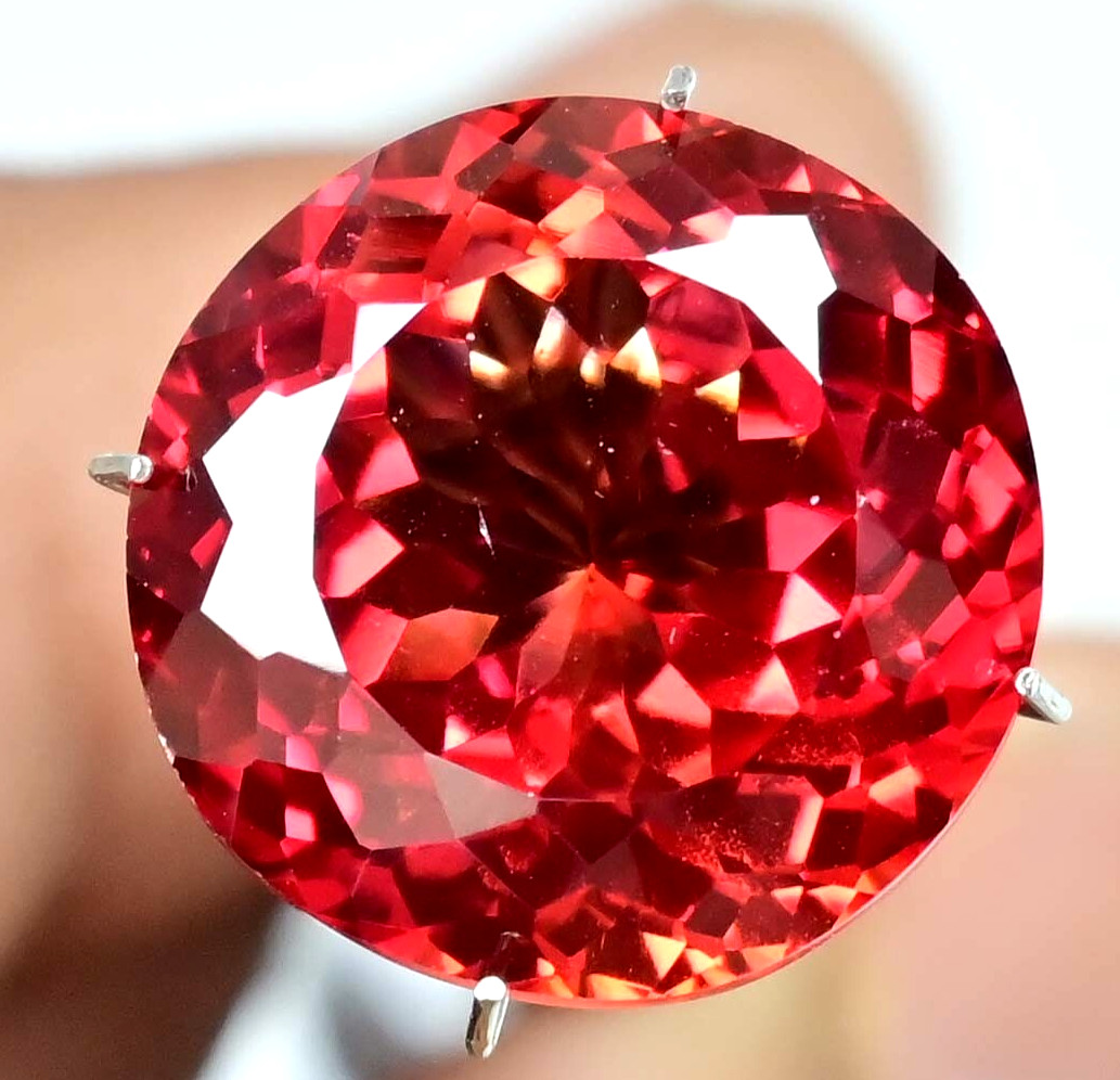19.20 Ct Natural Sri Lanka Red Orange Spinel Certified Flawless Loose Gemstone