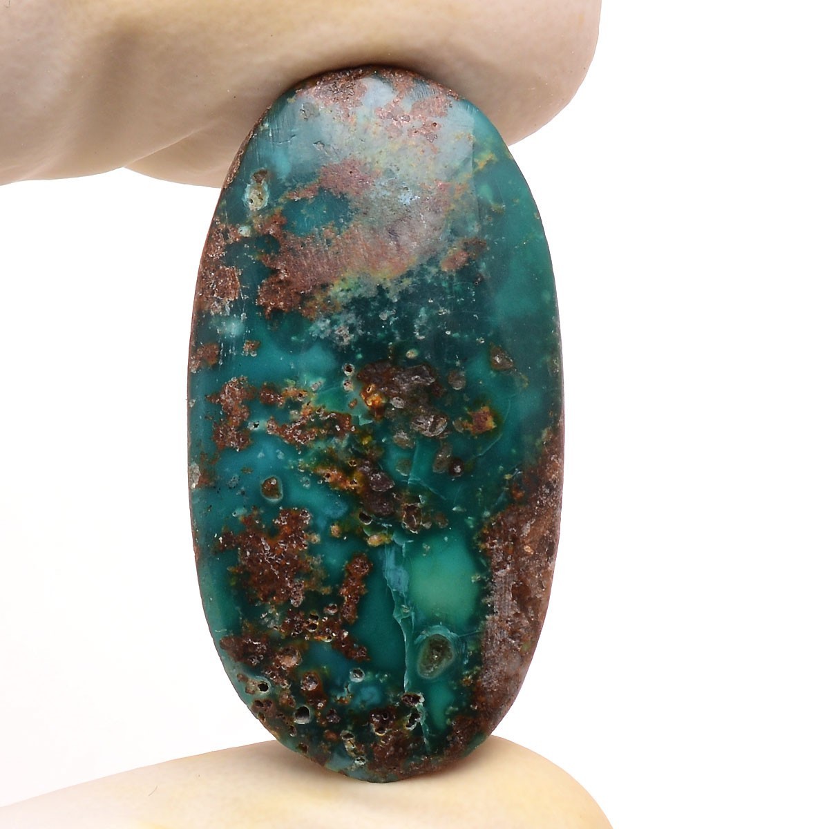 38.00 Cts Natural Persian Turquoise 35mmx18mm Oval Cabochon Untreated Gemstone