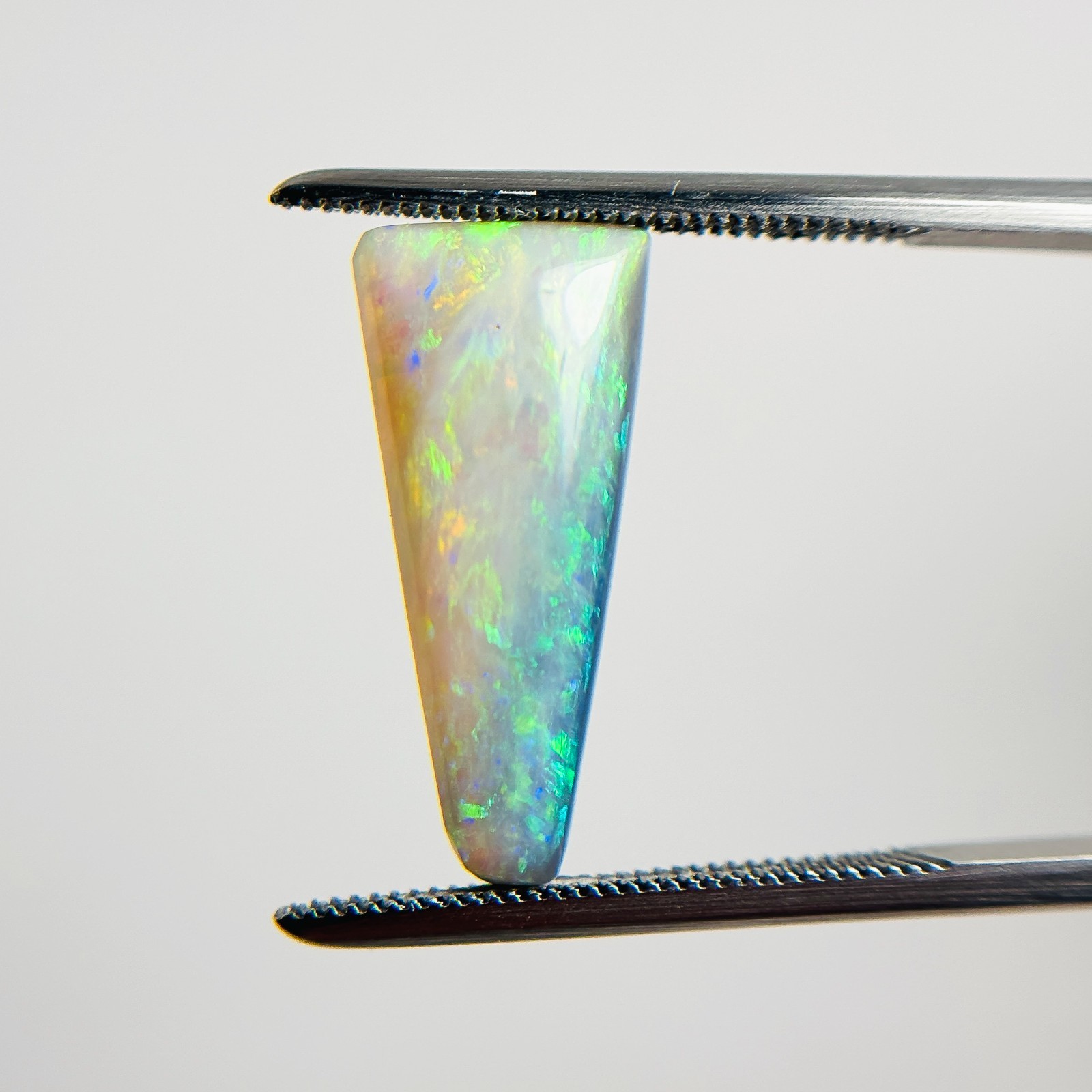Semi Black Opal Multicolour 18×8.5×4.1 Cabochon Triangle 3.85 Carat OPAL138