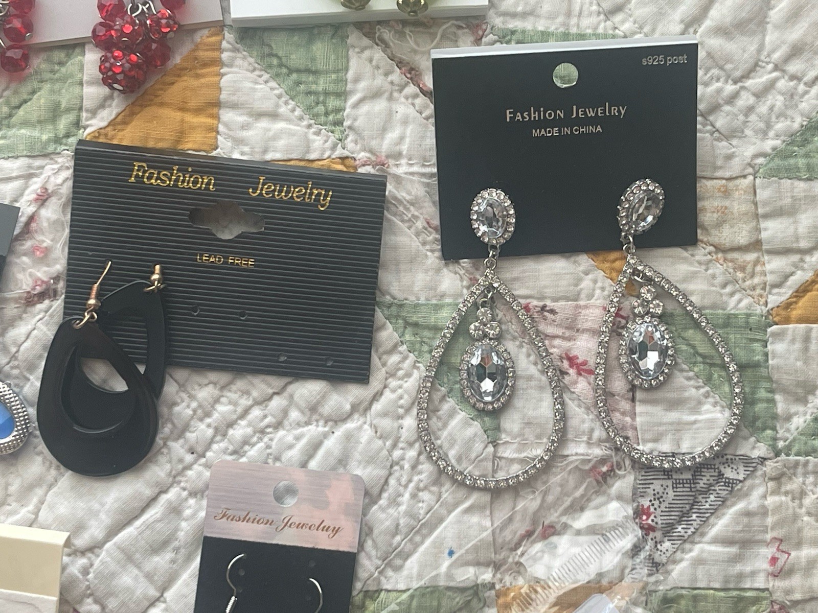 EARRINGS LOT DANGLE DROP HOOP STUD