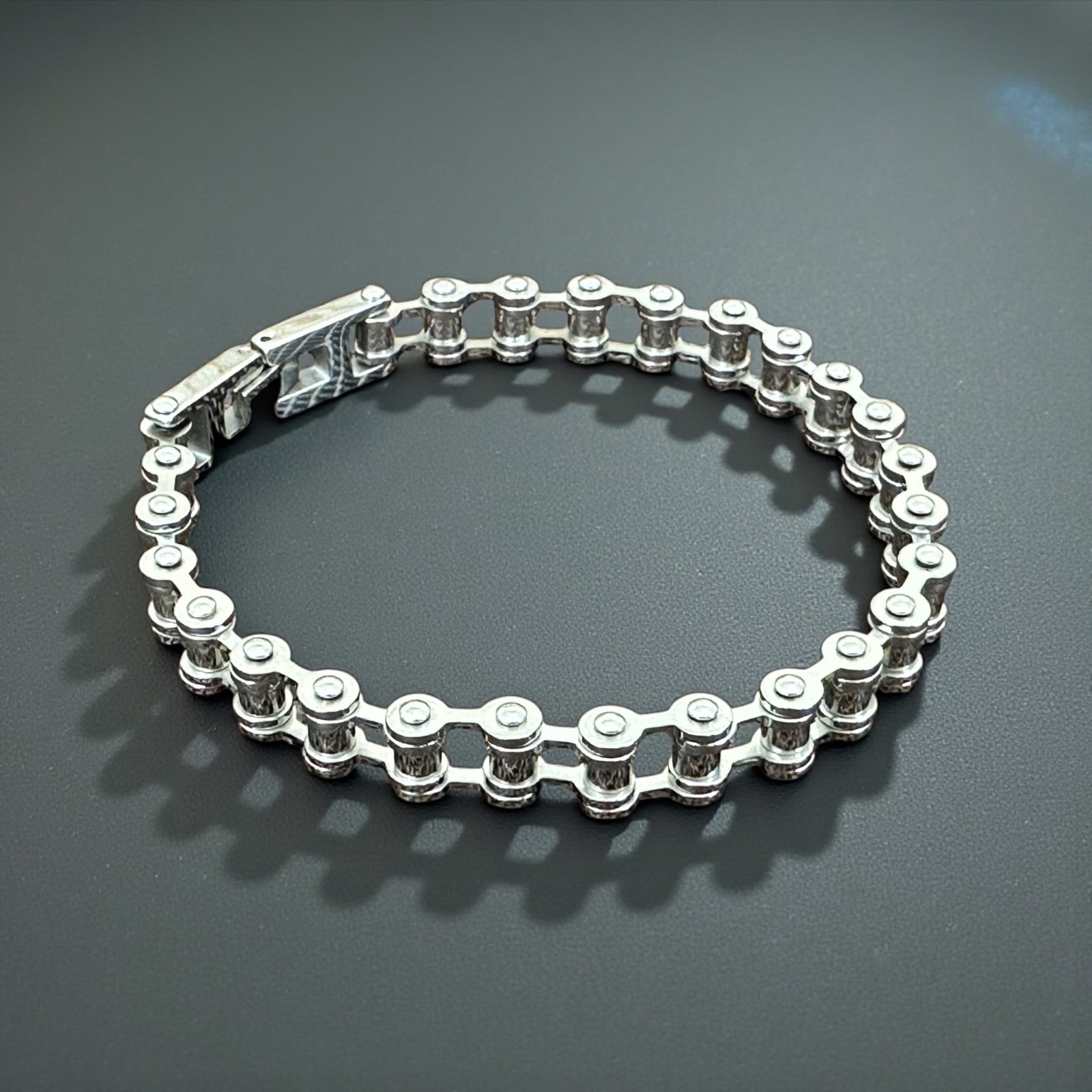 Men’s Stainless Steel Bike Chain Bracelet Heavy Duty Biker Link Wristband 8.26″