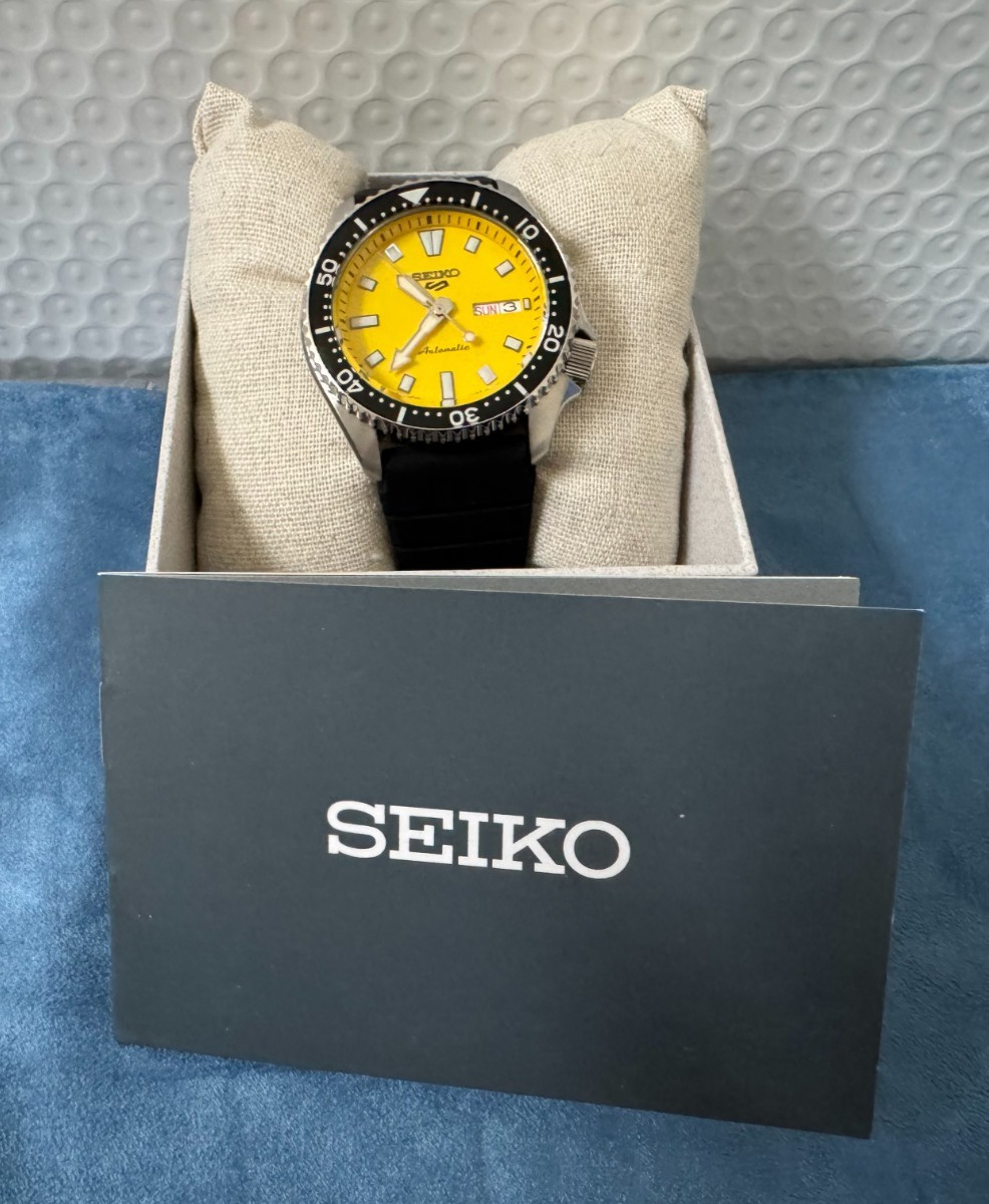 Seiko 5 Sports Collection SKX Vibrant Yellow Dial Watch for Men SRPL87