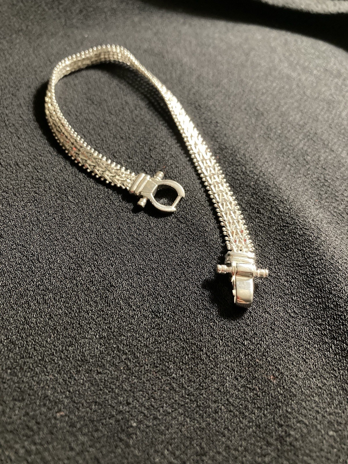 Imperial Silver 2 Row Wheat chain Buckle Bracelet – Sz L (8”) Or M (7.25”)
