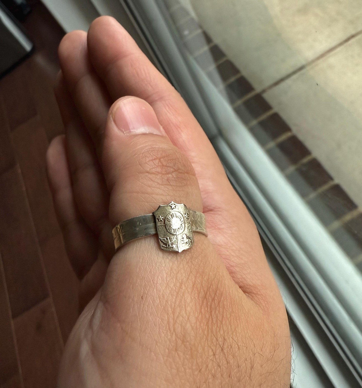 Filipino Silver Ring, Pinay Ring, Coat of Arms Signet Ring The Philippines 5-12