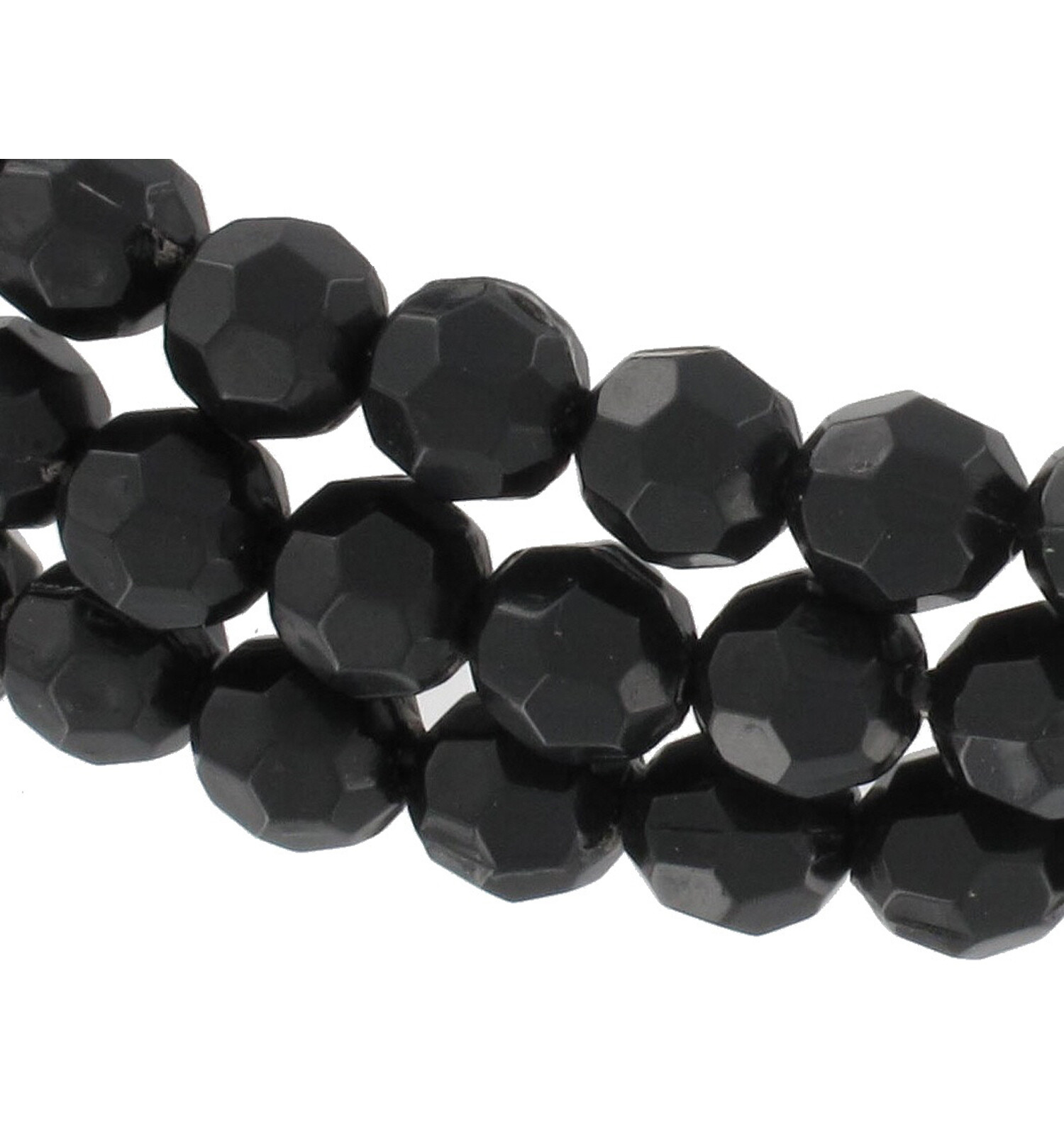 Multi Strand Faceted Black Beaded Adjustable Choker Necklace For Women 14-17″