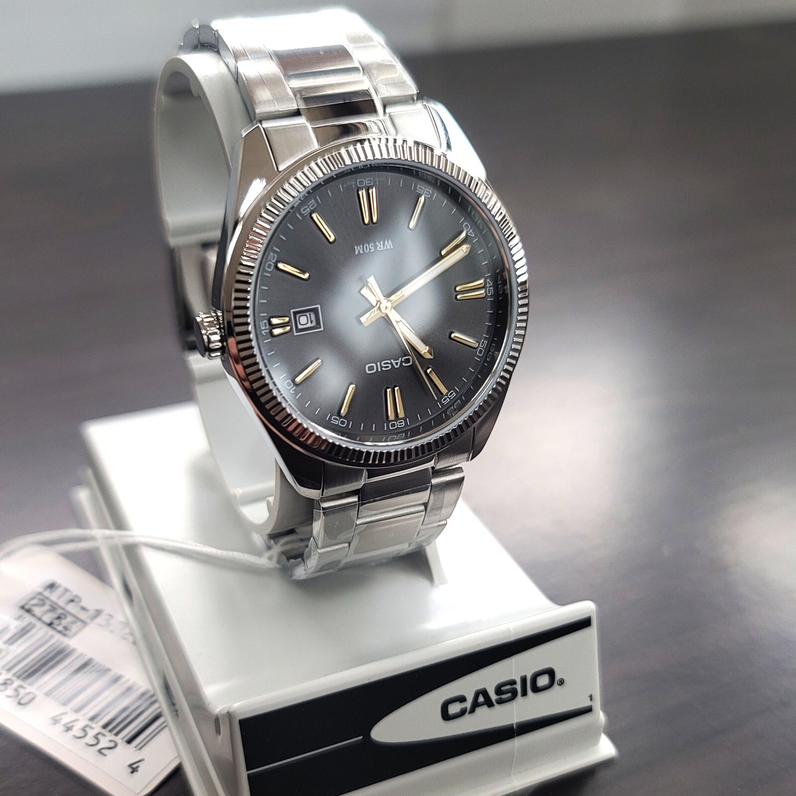 CASIO Men Analog Stainless Steel silver Band Watch Original New MTP-1302D-1A2VDF