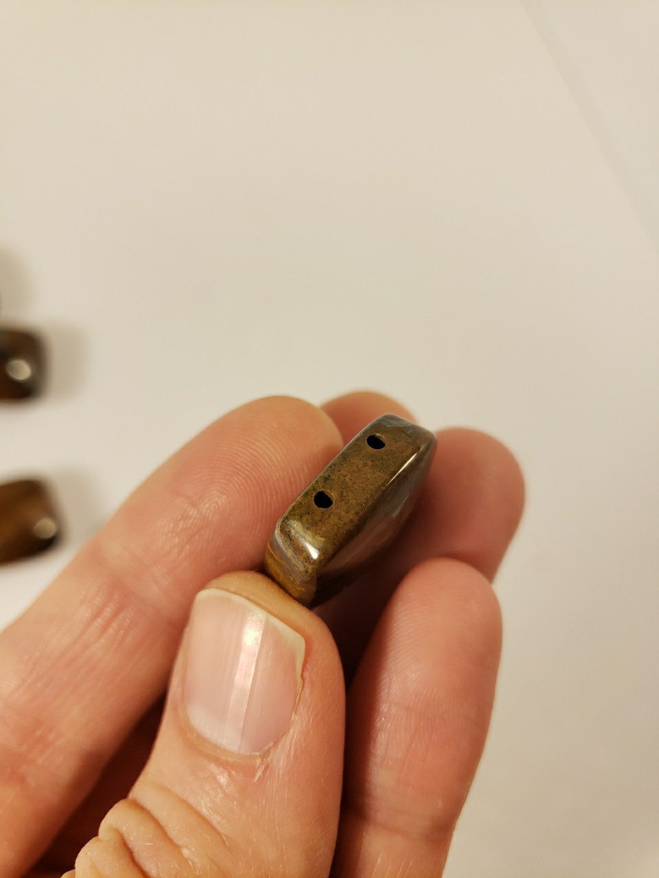 5 Stone Beads Golden Brown Square Tiger Iron Gemstone Jewelry Making 2-hole