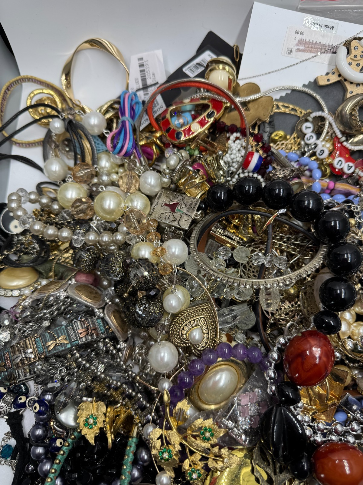 10 lb Gold Tone Costume Jewelry Lot Craft Harvest Repair Repurpose Vintage 2 Now
