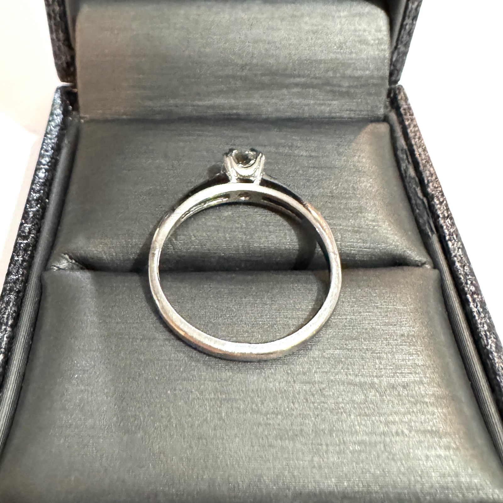 Antique Art Deco Natural OEC Diamond 0.36ct Solid 10k White Gold Engagement Ring