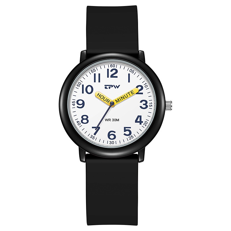 Kids Learning Time Analog Watch 30M Waterproof Quartz Wristwatch for Boys Girls
