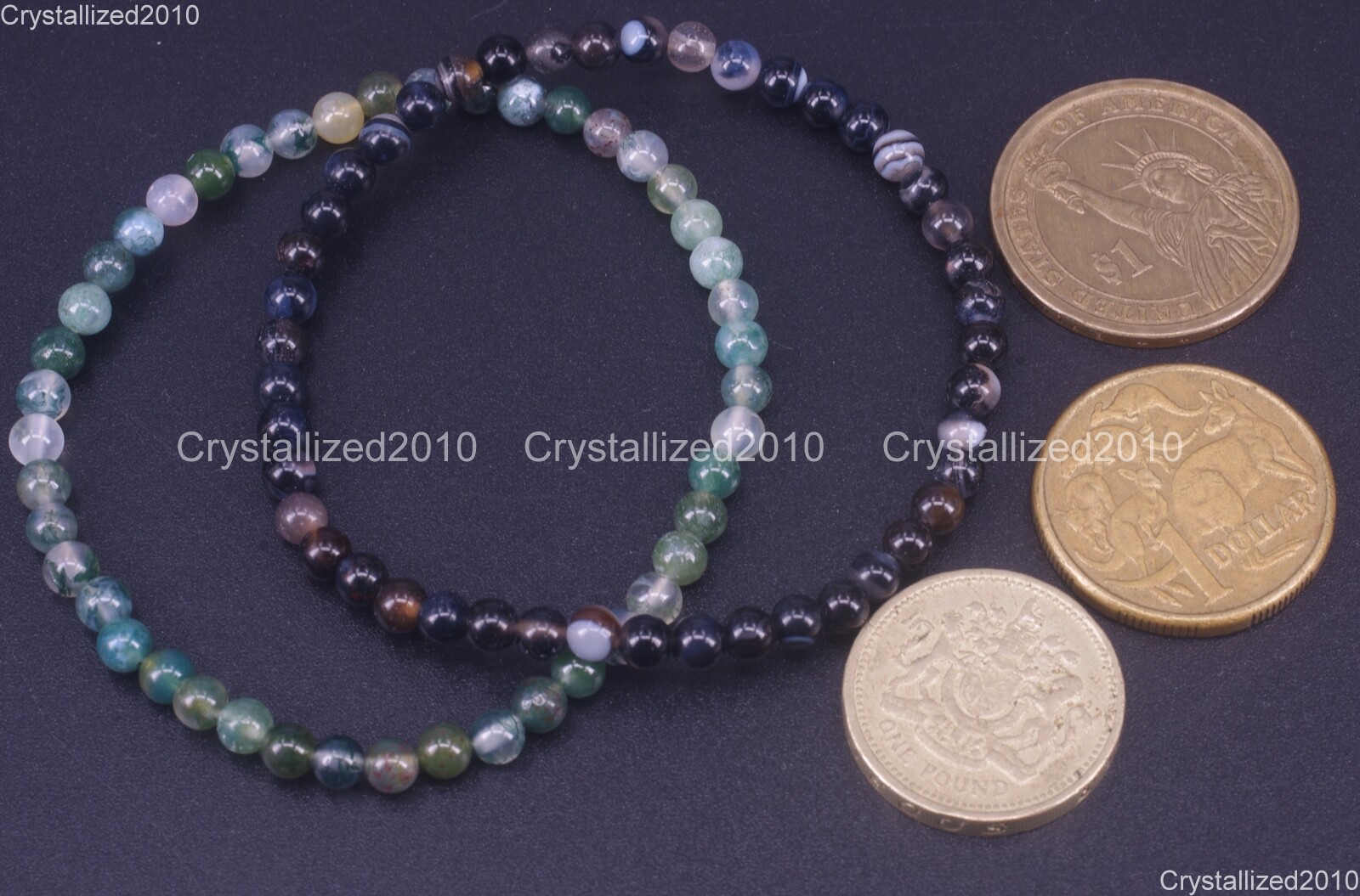 Handmade 4mm AAA Natural Gemstone Round Beads Stretchy Bracelet Healing Reiki 7″