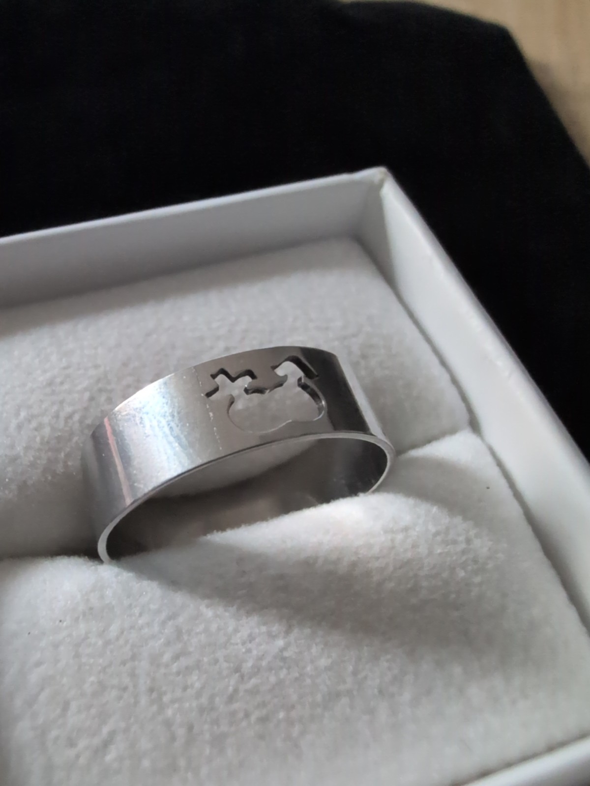 Stainless Size 12 Male And Female Handcrafted Custom Hand Lasered Band Ring