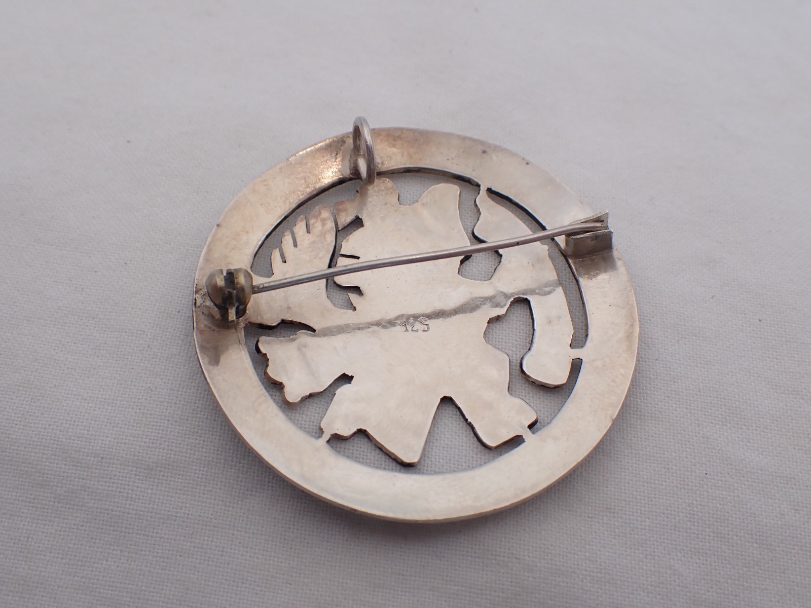 Vintage Peru Sterling Silver Unusual Handmade Brooch PD-14