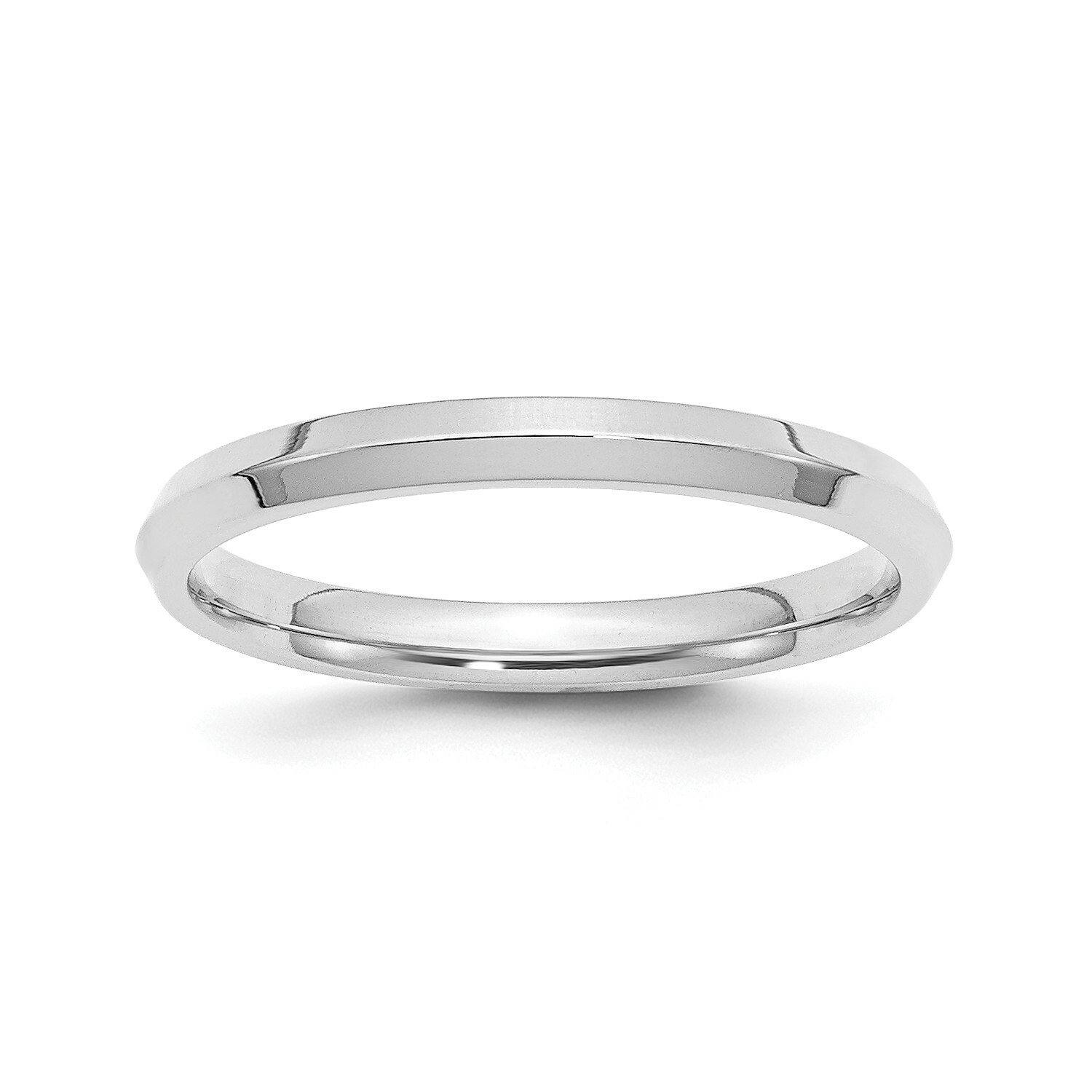14k White Gold Unisex Comfort Fit 2.5mm Knife Edge Wedding Band Sizes 4 to 14