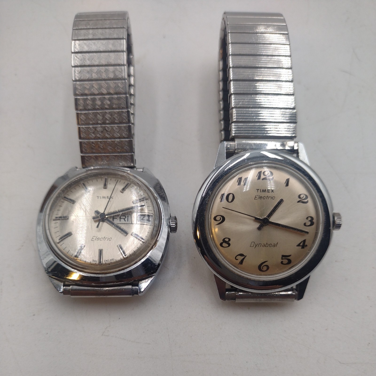 Vintage Timex Electric Watch & 1 Dynabeat Watch Both Untested Used Circa 70s