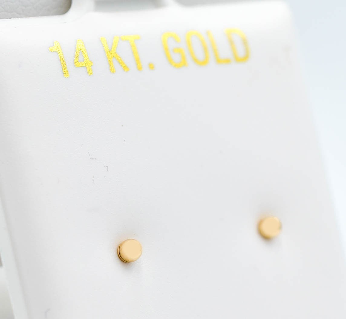 BALL SM STUD EARRINGS 14K YELLOW GOLD – Made in USA – NEW WITH TAG