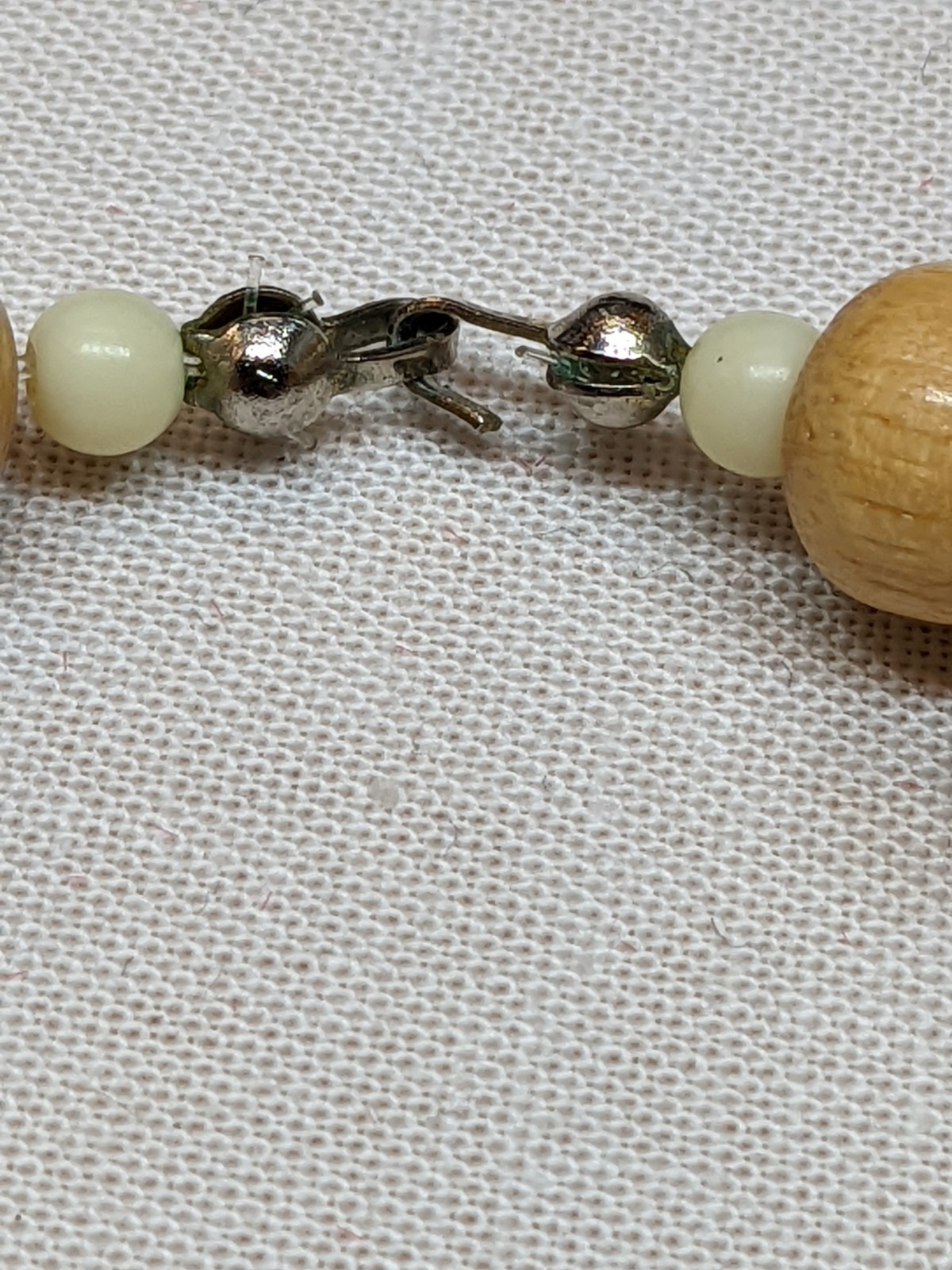 Wood Bead Necklace Twisted Multi Strand Brown Tan Cream Boho Statement Jewelry