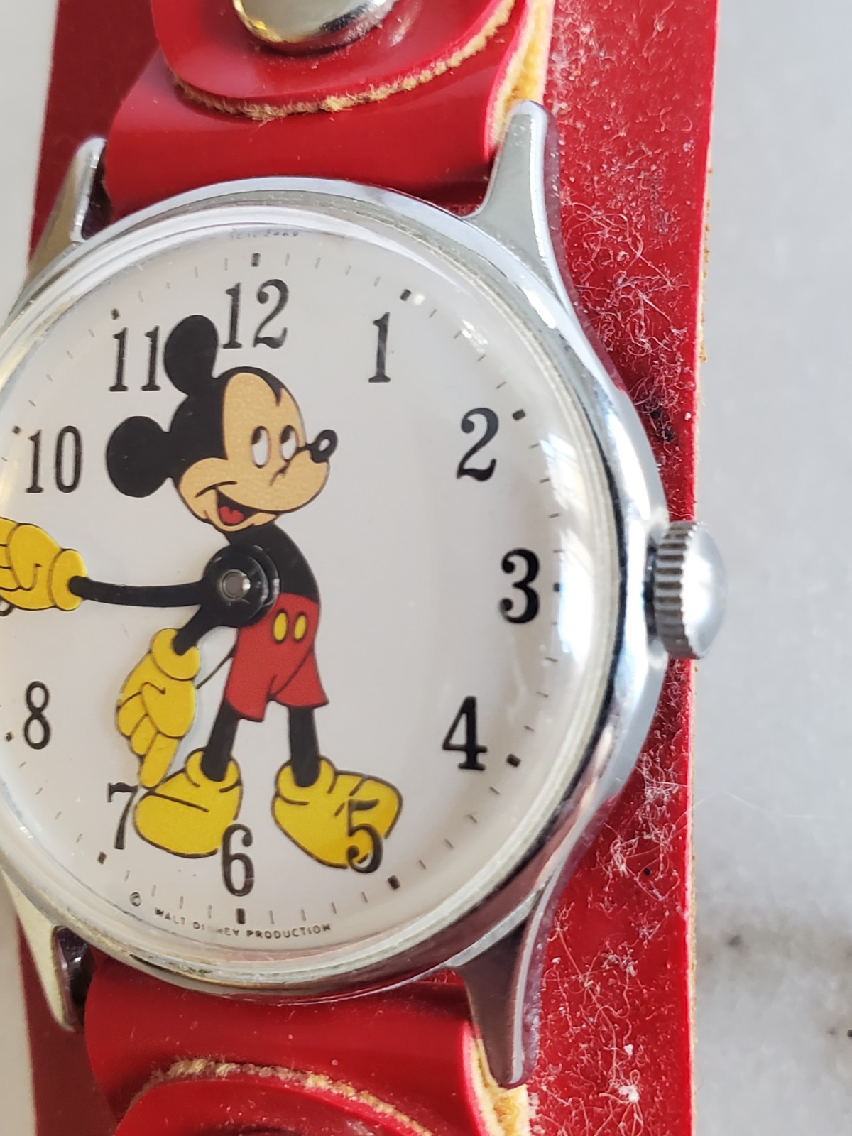 Vintage Mickey Mouse Watch Ingersoll Timex Disney Mechanical WORKS GREAT