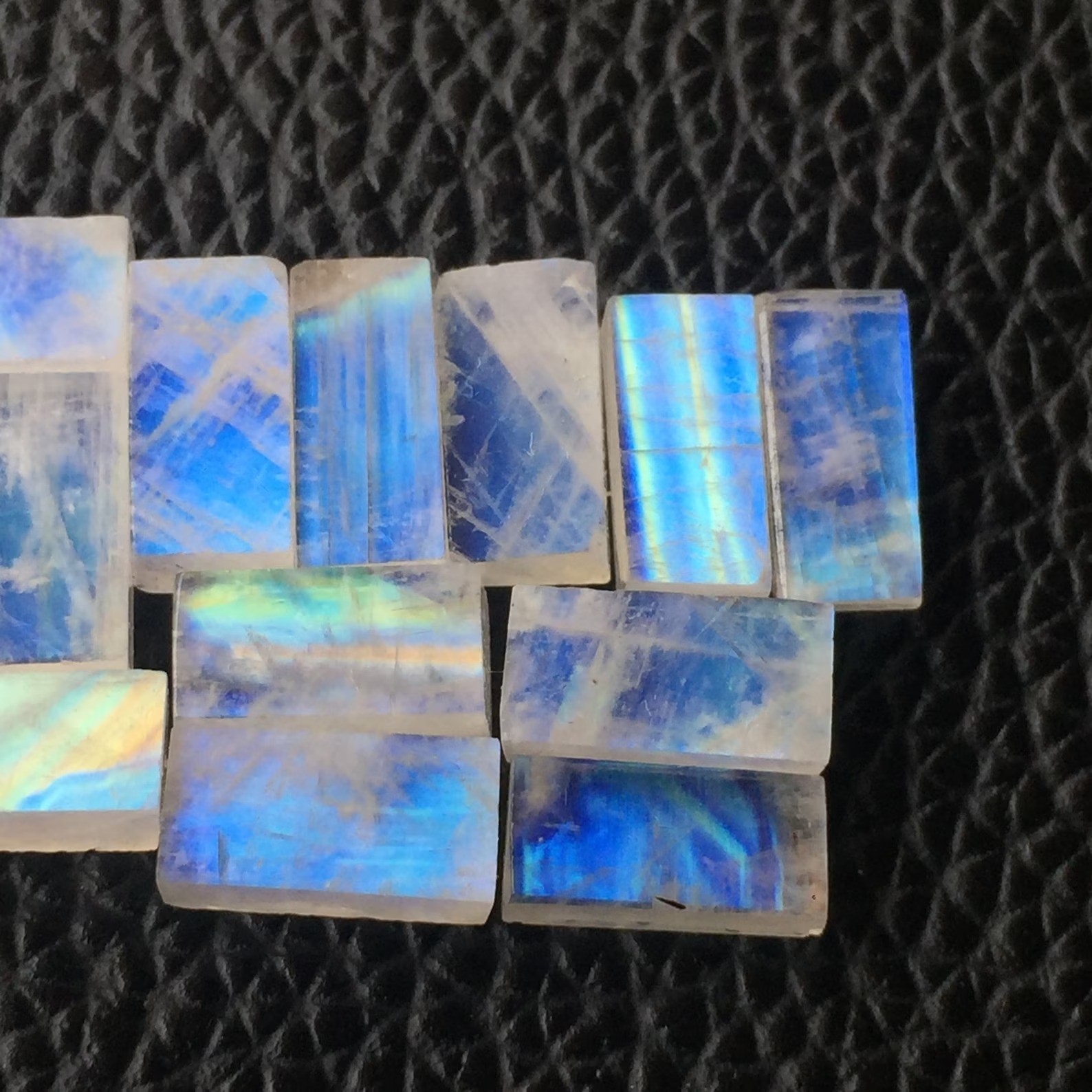 Rainbow Moonstone Rectangle Bothside Flatback 8x10mm to 12x16mm Loose Gemstone