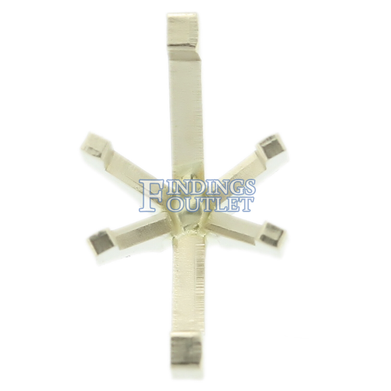 14K White Gold Marquise 6 Prong Peg Head Setting Standard Style For Center Stone