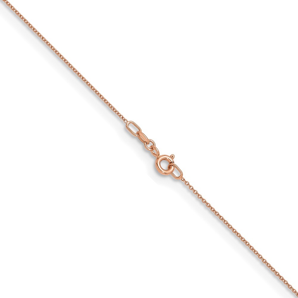 18K Rose Gold Polished 1.1mm Solid Cable Chain Necklace 18″ for Women 1.49gram