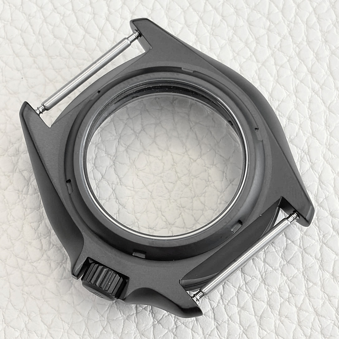 Sandblasted Black 42mm For NH35 NH36 4R36 4R15 Movement Steel Watch Case 3’8 Mod