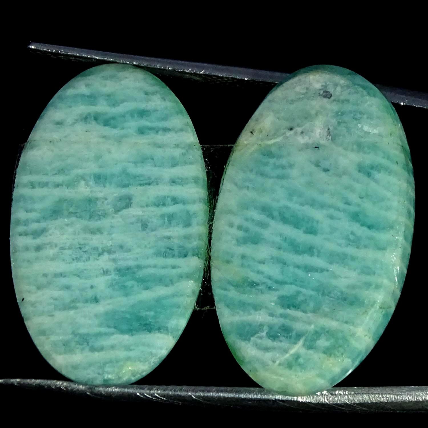 25.60Cts Natural Designer Amazonite Oval Cabochon Pair Gemstone 15X24X4MM